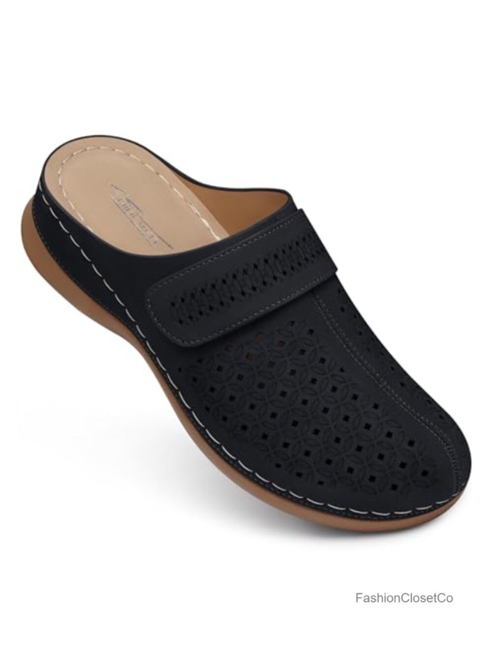 Comfort Slip On Closed Toe Platform Mules with Arch Support